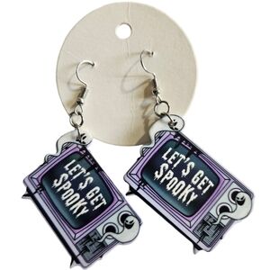 Let's Get Spooky retro ghost TV dangle earrings